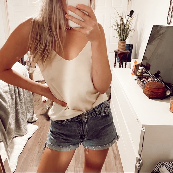 Vintage Tops - Kate Frances Cream Colored Tank